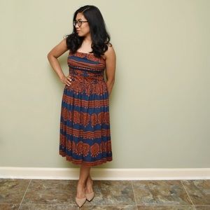 Patterned Strapless Anthropologie Dress - Size S